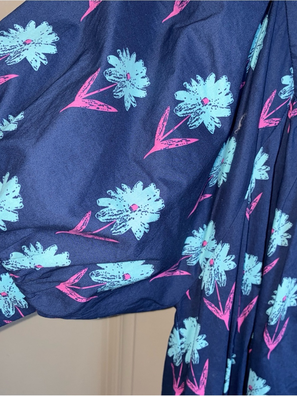GIGIO Navy Midi Dress with Turquoise & Pink Floral Print - Picture 2 of 7
